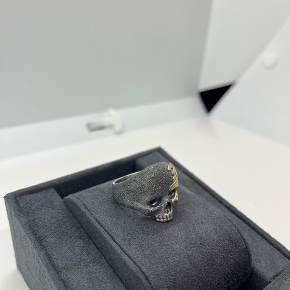 David Yurman Men's Skull Ring with 18k yellow gold - Picture 4 of 7